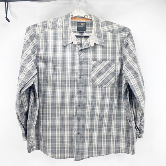 5.11 Tactical Storm Gray Covert Flex Long Sleeve snap button down - Picture 1 of 8
